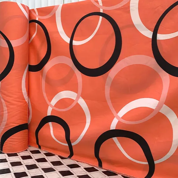 Stylish Abstract Circle Print Double Bedsheet Set with Pillow Covers