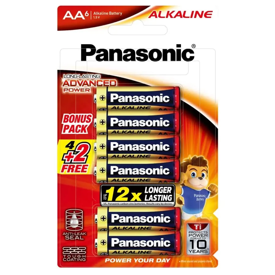 Panasonic AA Alkaline Batteries Pack (6 Pc.)