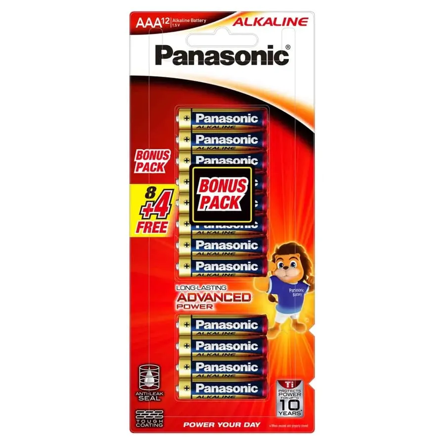 Panasonic AAA Alkaline Batteries Pack (12 Pc.)