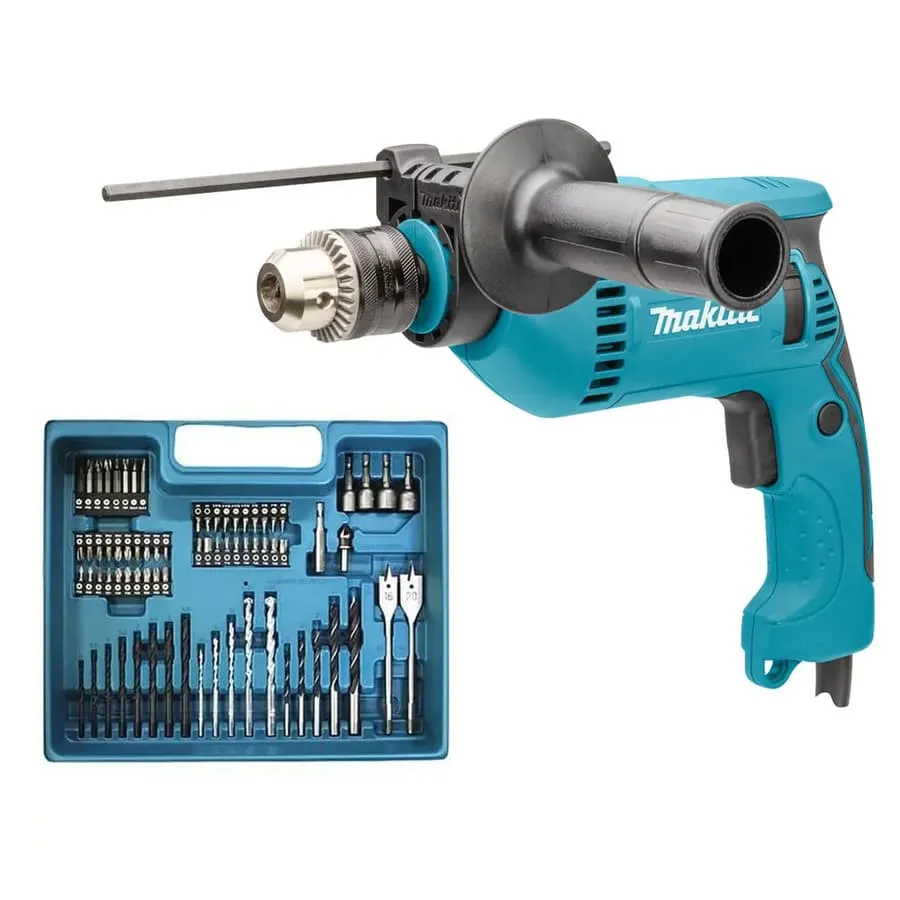 Makita Corded Hammer Drill W/Bit Set, HP1640KX3 (1.6 cm, 680 W)