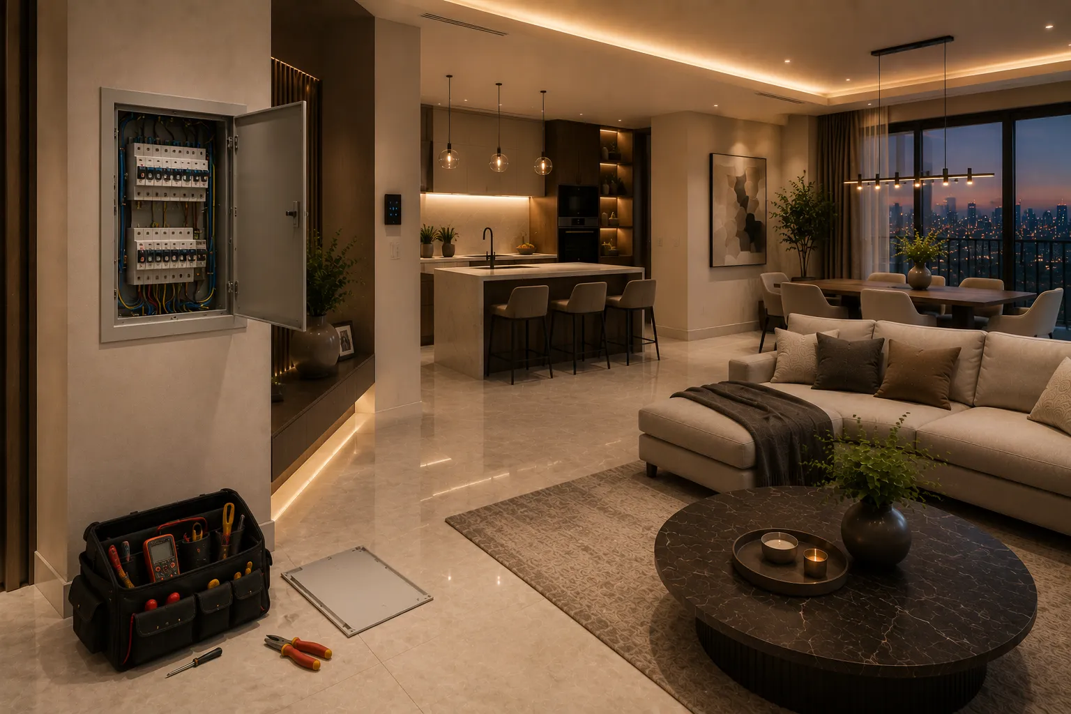 Site survey and measurements before an apartment renovation in Dubai