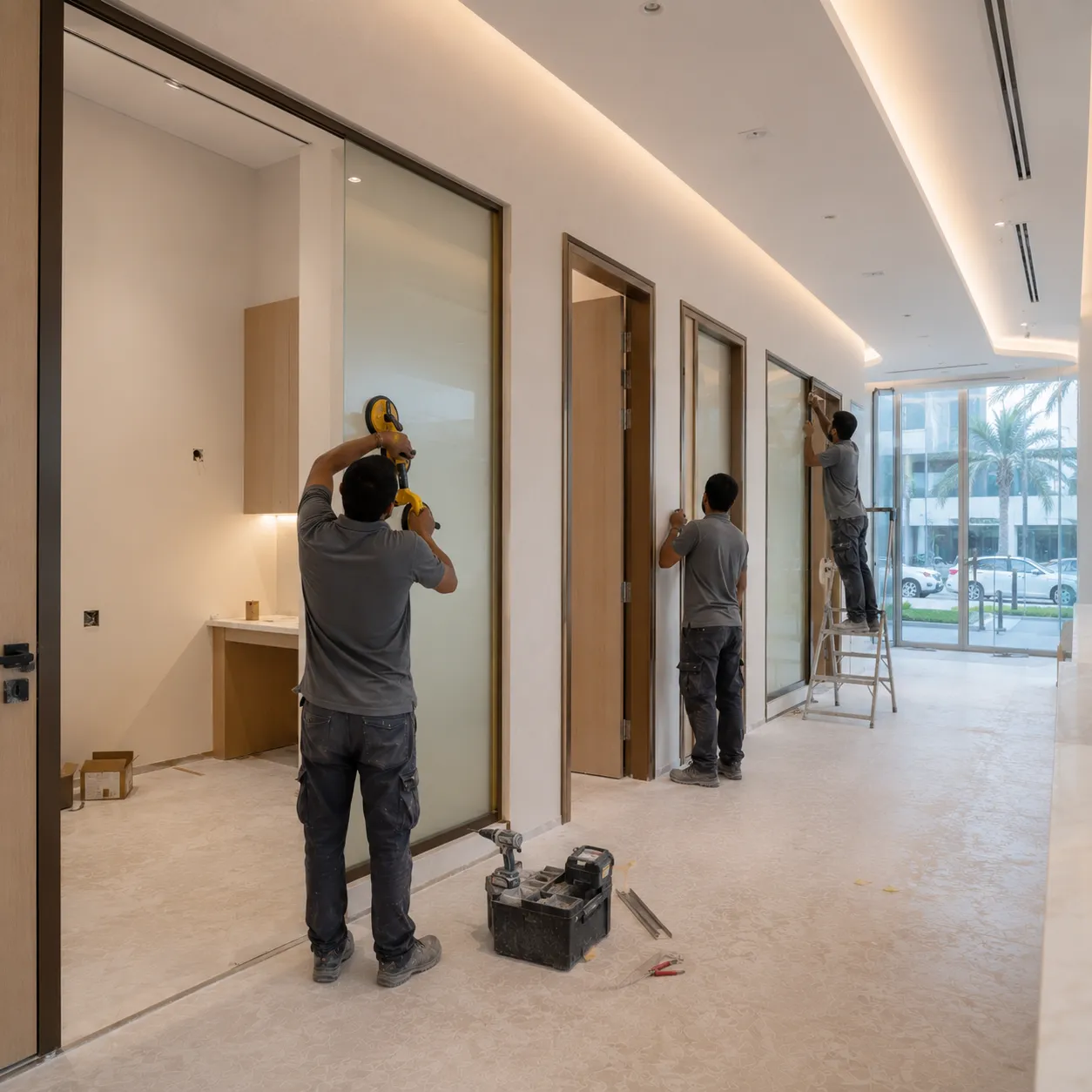 Second fix electrical works in a clinic under renovation