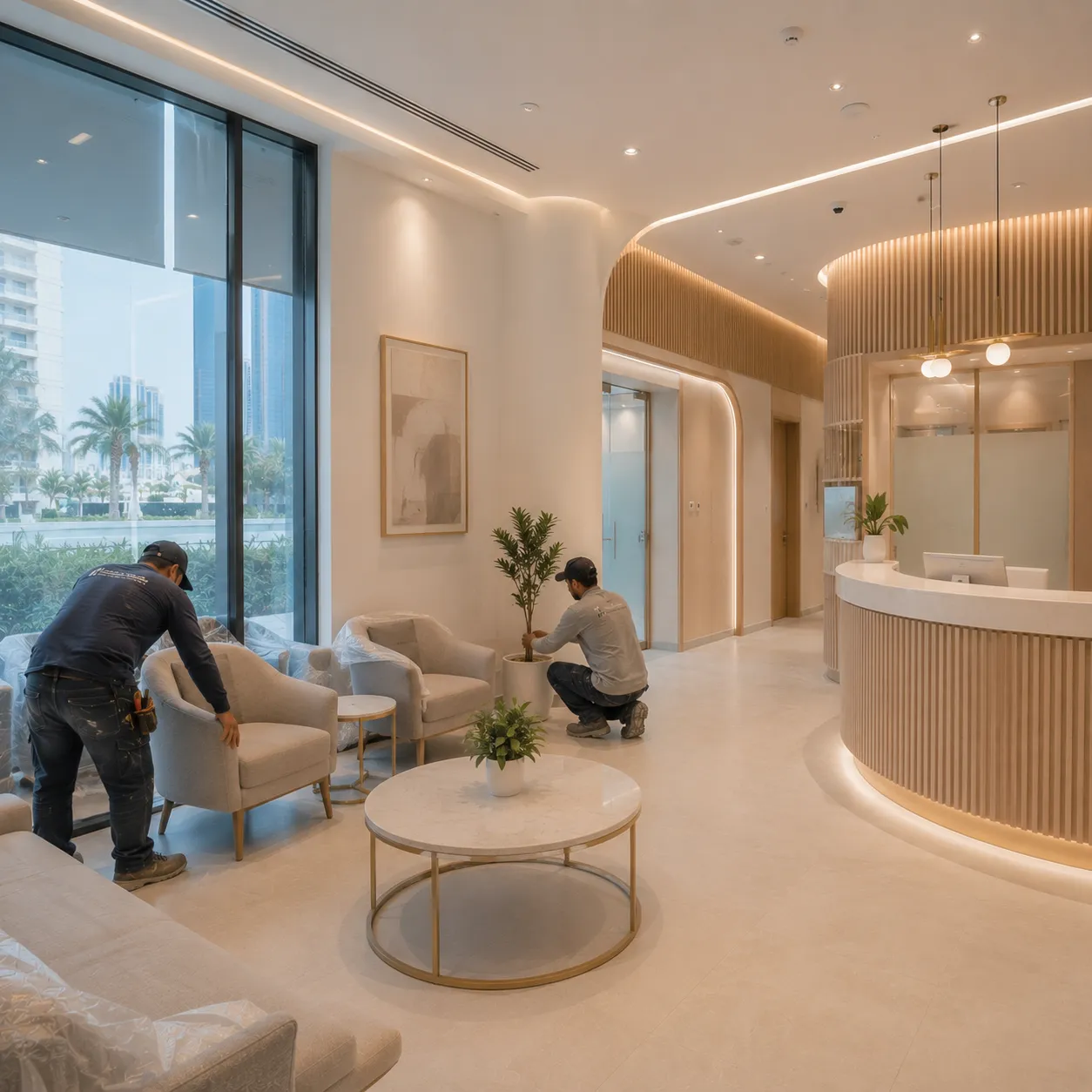 Completed clinic renovation in Dubai with modern medical interior