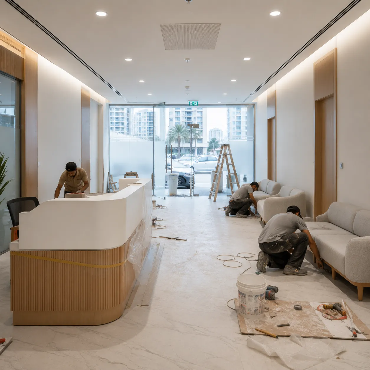 Clinic interior in Dubai surveyed before medical fit-out works