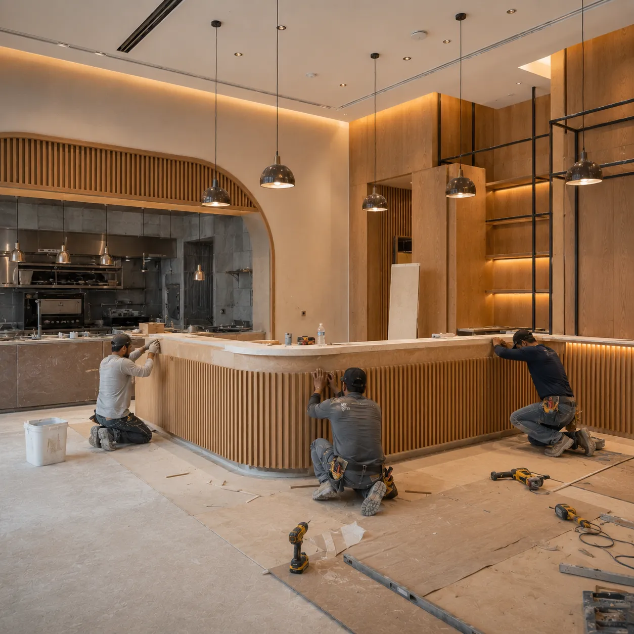 Demolition during a restaurant fit-out in Dubai