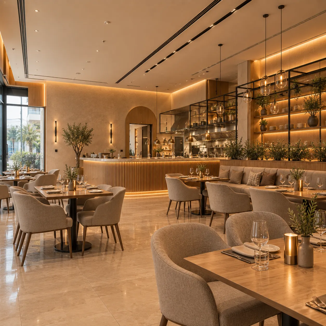 Restaurant renovation site during interior demolition and preparation