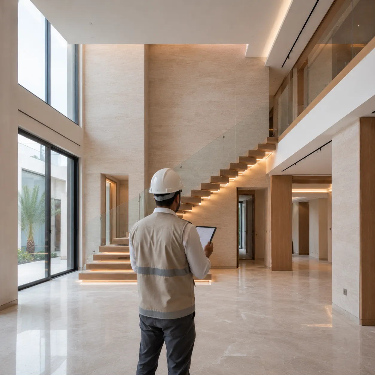 Villa interior in Dubai assessed before complete renovation work
