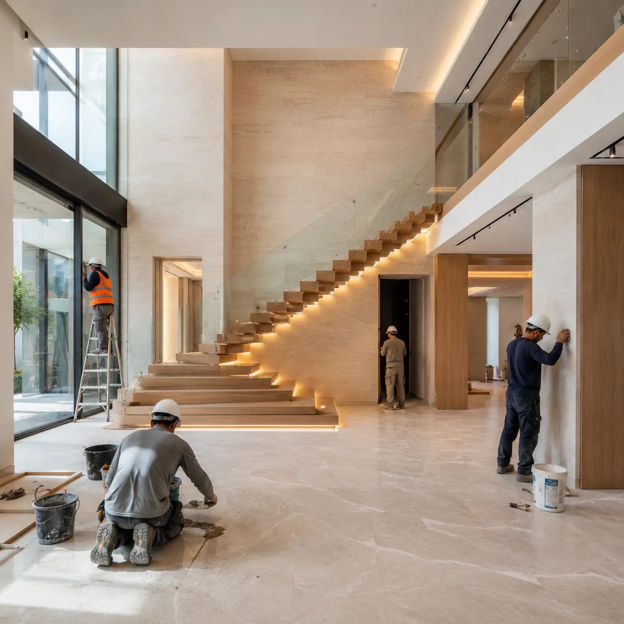 Finished villa renovation showing completed interior spaces
