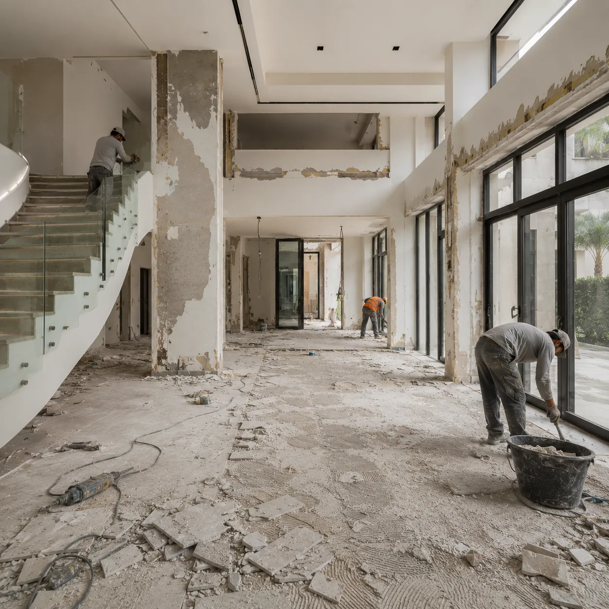 MEP installation during a villa renovation in Dubai