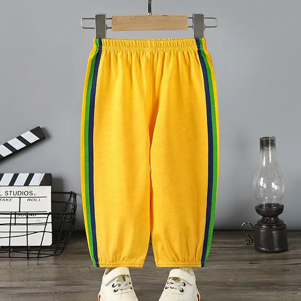Kids' Yellow Stripe Pajama Trousers - Comfy &amp; Unisex