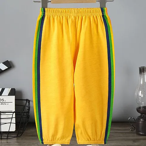 Kids' Yellow Stripe Pajama Trousers - Comfy & Unisex