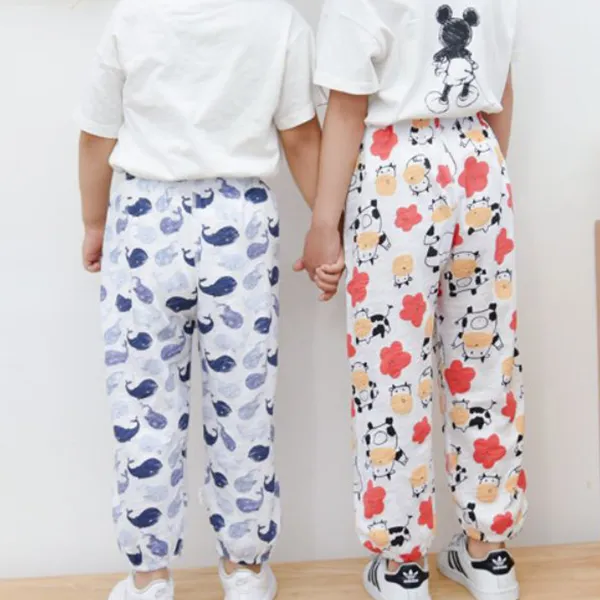 Multi-colored Animal Print Kids Pajama Trousers