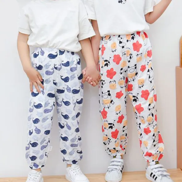 Multi-colored Animal Print Kids Pajama Trousers
