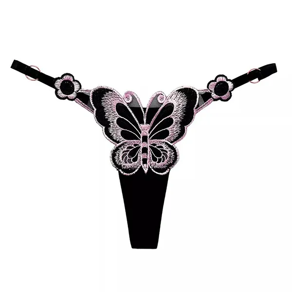 Elegant Butterfly Embroidered Lingerie Thong