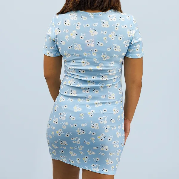Floral Blue Summer Dress