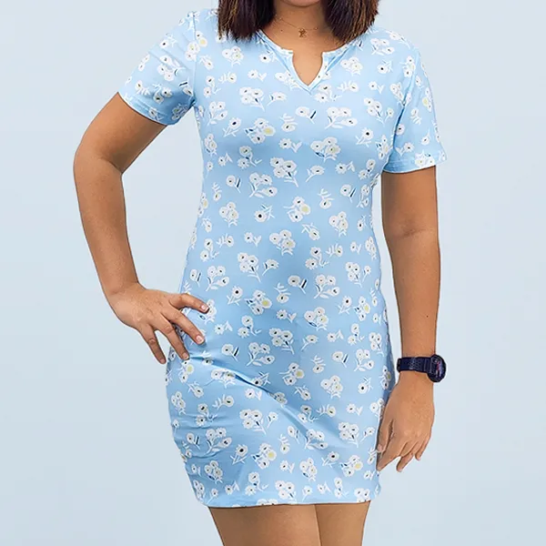 Floral Blue Summer Dress