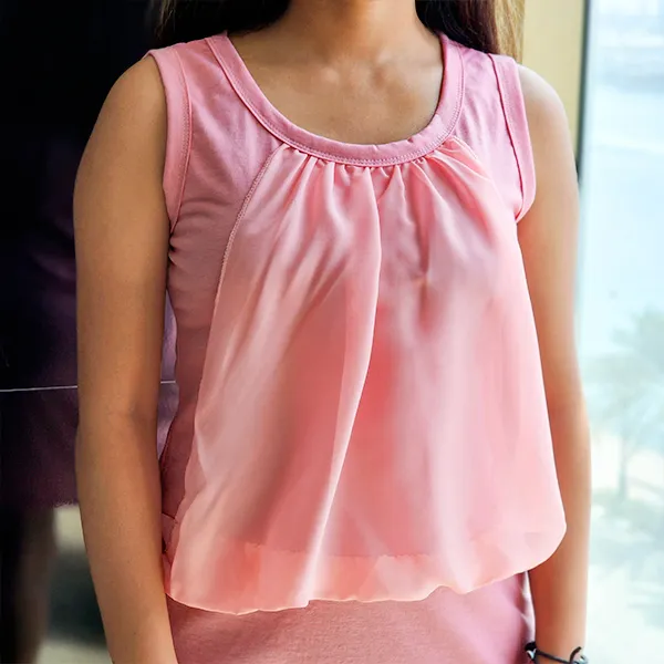 Chic Pink Ruffled Neck Mini Dress - Perfect for Trendy Women