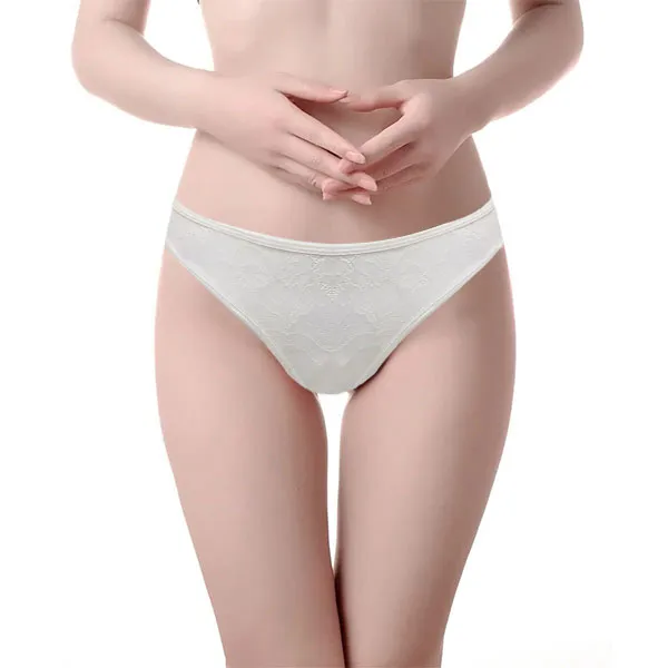 Comfy White Elastic Women's Underwear Panty - Polyester