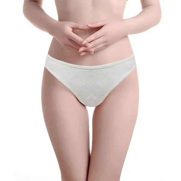 Comfy White Elastic Women's Underwear Panty - Polyester
