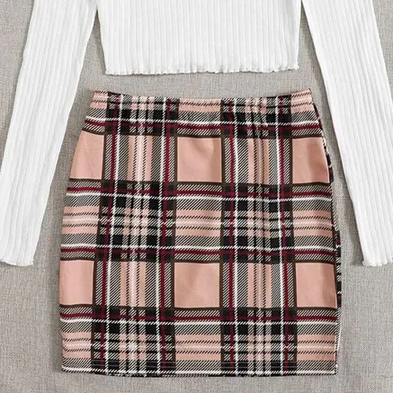 Plaid High-Waist Mini Skirt