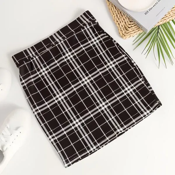 Classic Plaid Pencil Skirt