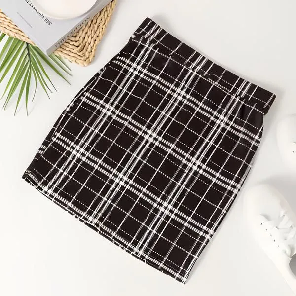Classic Plaid Pencil Skirt