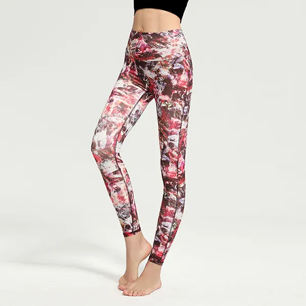 High Waisted Print Yoga Pants - Lift &amp; Shape Hips Tight Fit Multi Color - for Women