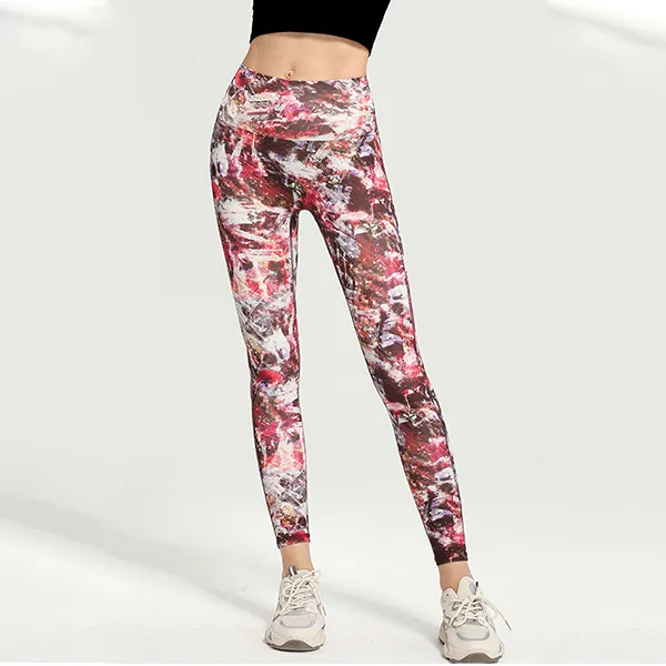 High Waisted Print Yoga Pants - Lift & Shape Hips Tight Fit Multi Color - for Women