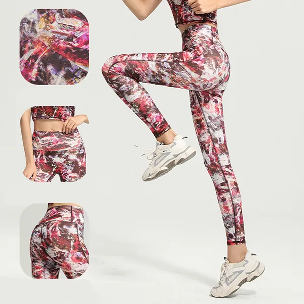High Waisted Print Yoga Pants - Lift & Shape Hips Tight Fit Multi Color - for Women