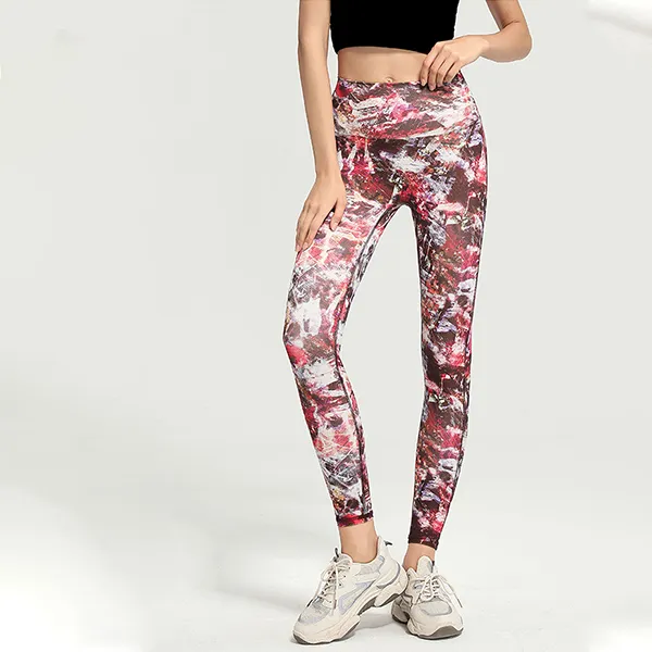 High Waisted Print Yoga Pants - Lift & Shape Hips Tight Fit Multi Color - for Women