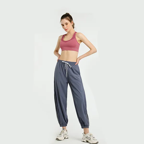 Gray Elastic Waist Women's Jogger Pants