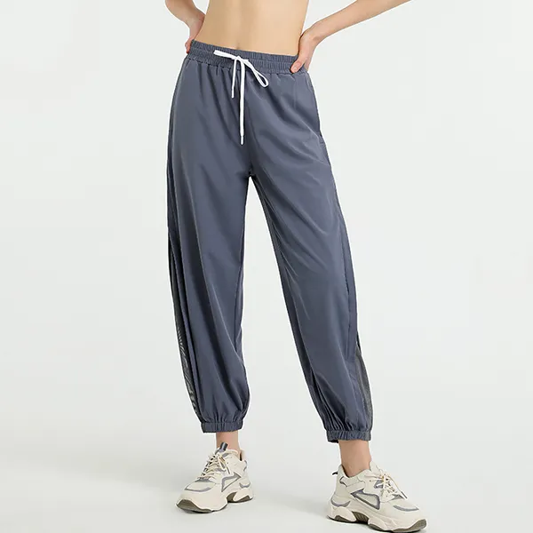 Gray Elastic Waist Women's Jogger Pants