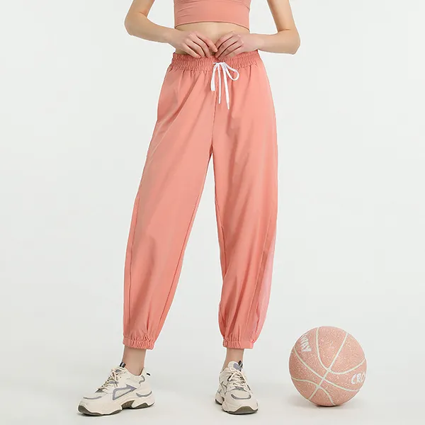 Gray Elastic Waist Women's Jogger Pants