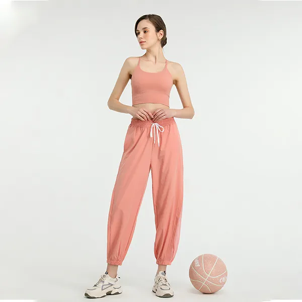 Gray Elastic Waist Women's Jogger Pants