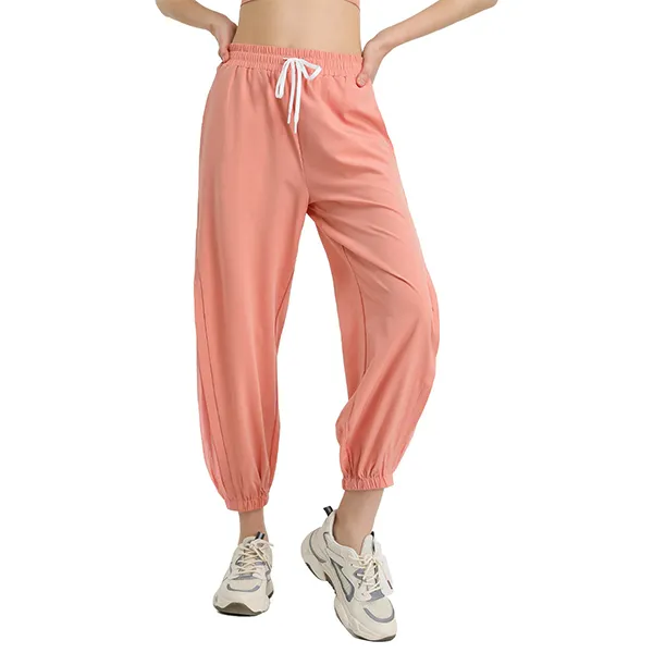 Gray Elastic Waist Women's Jogger Pants