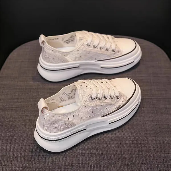 Lace-Up Floral Women's Sneakers – Breathable & Lightweight