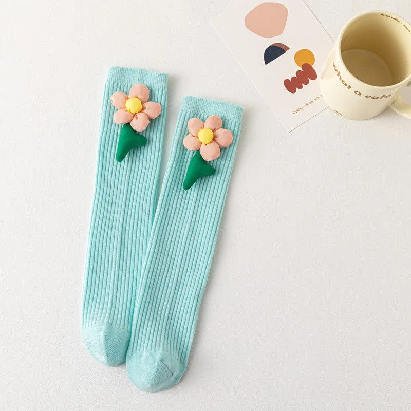 Floral Cotton Socks 3-Pair Set - Kids Casual & Playful Fashion