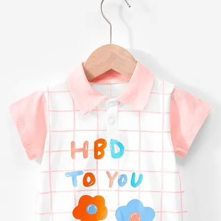 Button Down Kids Jumpsuit Cotton Sleepwear Onesie - Cute Romper for Boys Infant