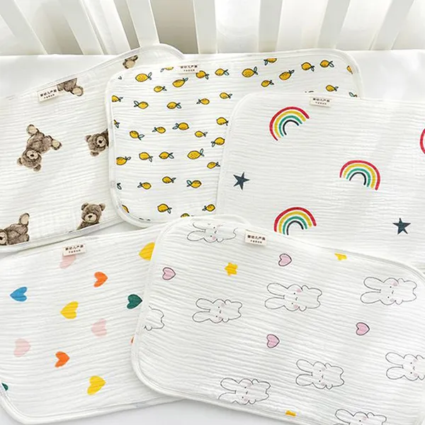 Bear Print Infant Pillow - Soft & Breathable for Newborns Neck Support - Ideal for Restful Sleep