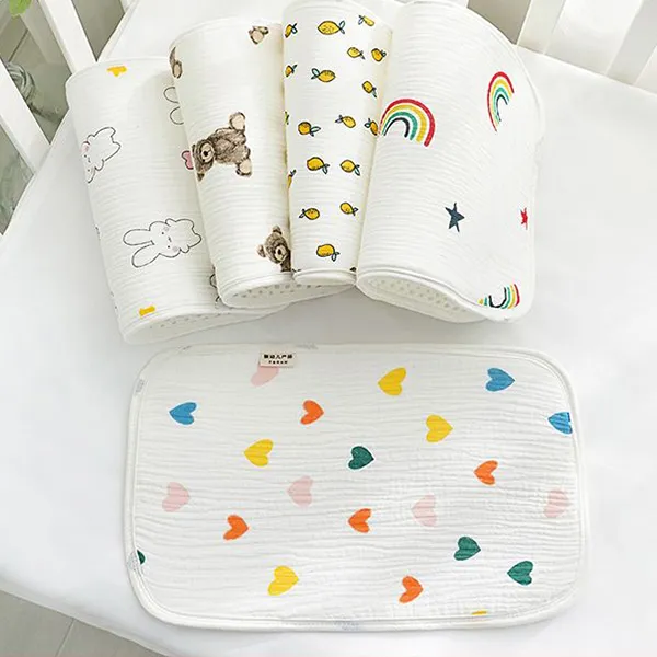 Bear Print Infant Pillow - Soft & Breathable for Newborns Neck Support - Ideal for Restful Sleep