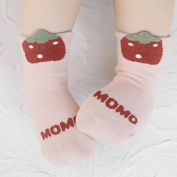 Cotton Blend Kids Socks - Breathable & Non-Slip - Cartoon Pattern - Multi Colors
