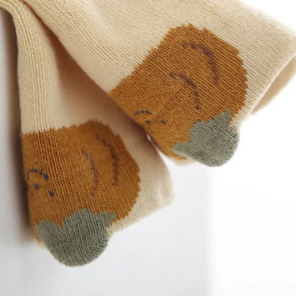 Cotton Blend Kids Socks - Breathable & Non-Slip - Cartoon Pattern - Multi Colors