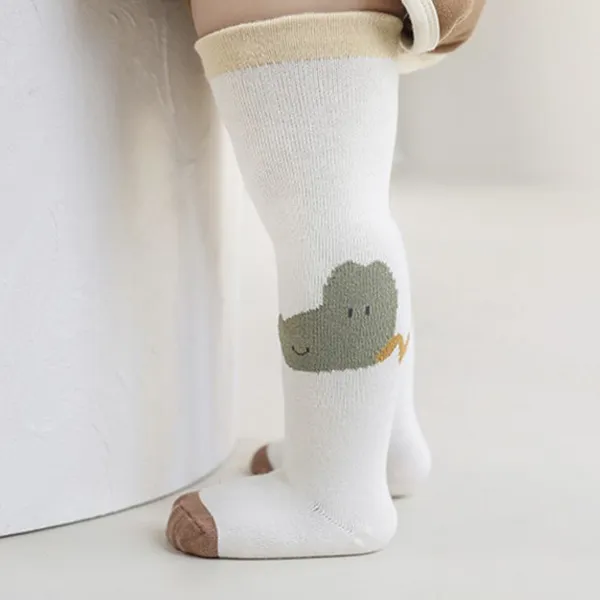 Colorful Crocodile Kids Cotton Blend Mid-Calf Socks for Infants
