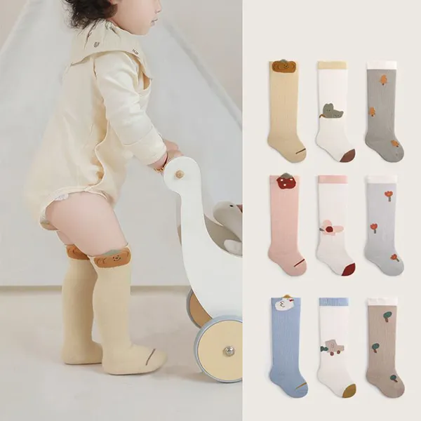 Colorful Crocodile Kids Cotton Blend Mid-Calf Socks for Infants