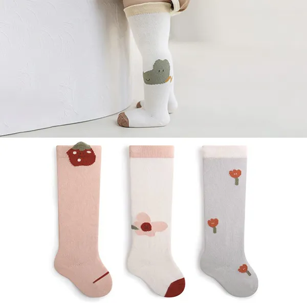 Colorful Crocodile Kids Cotton Blend Mid-Calf Socks for Infants