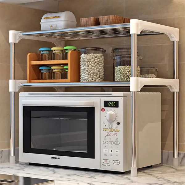 Kitchen rack floor multi-layer storage rack household, microwave oven adjustment sink storage rack