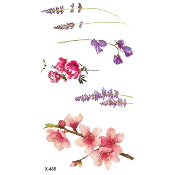 3D Leaves Roses Tattoo Stickers - Stylish Temporary Tattoos for Men Women