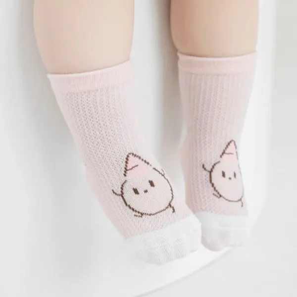 4-in-1 Kids Sock Set | Cute Cartoon Print | Breathable Mesh | Fits 0-8 Yrs
