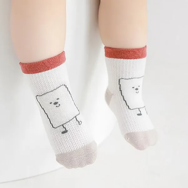 4-in-1 Kids Sock Set | Cute Cartoon Print | Breathable Mesh | Fits 0-8 Yrs