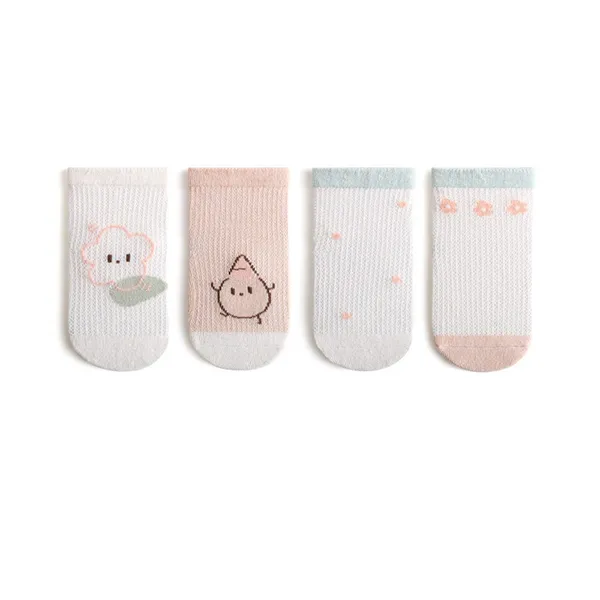 Cartoon Cotton Socks Set for Kids - 4 Pairs